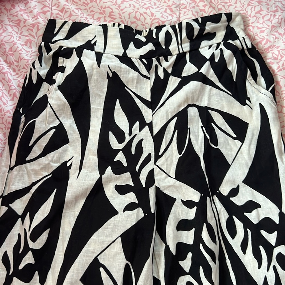 printed linen pants